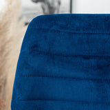 Velvet bar stool Toby dark blue 71 cm - image 5