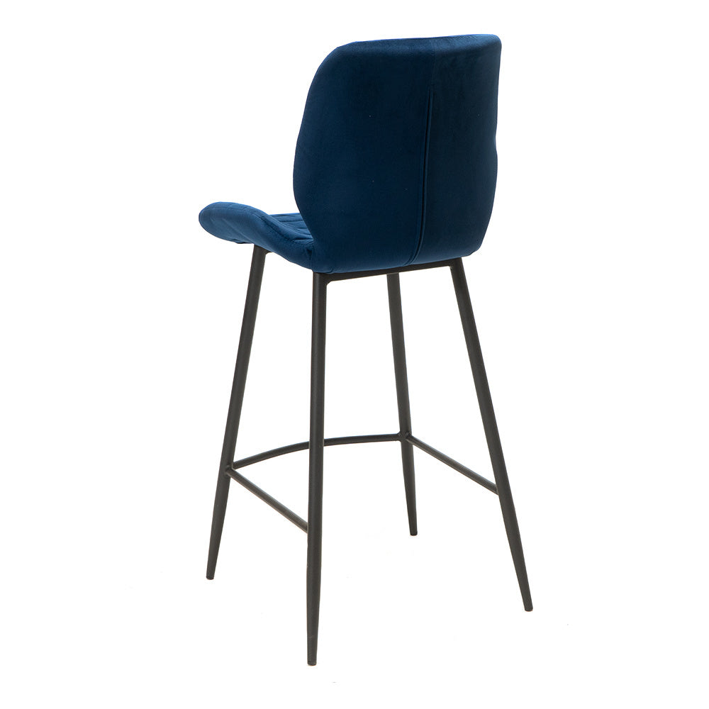 Velvet bar stool Toby dark blue 71 cm - image 8