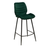 Velvet bar stool Toby dark green 71 cm