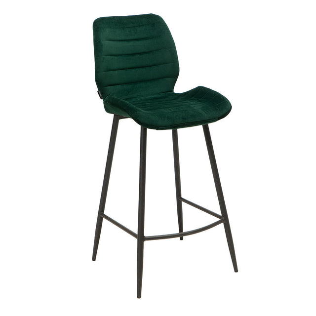 Velvet bar stool Toby dark green 71 cm