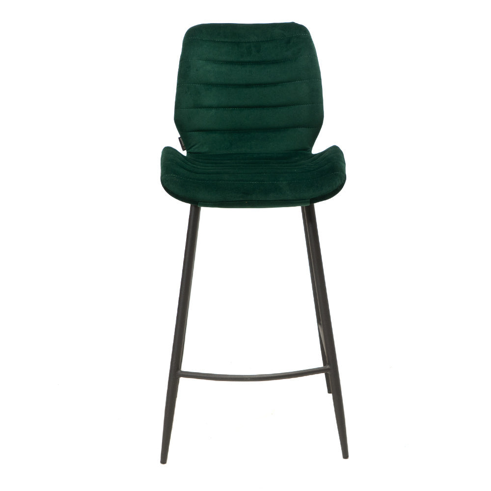 Velvet bar stool Toby dark green 71 cm - image 8