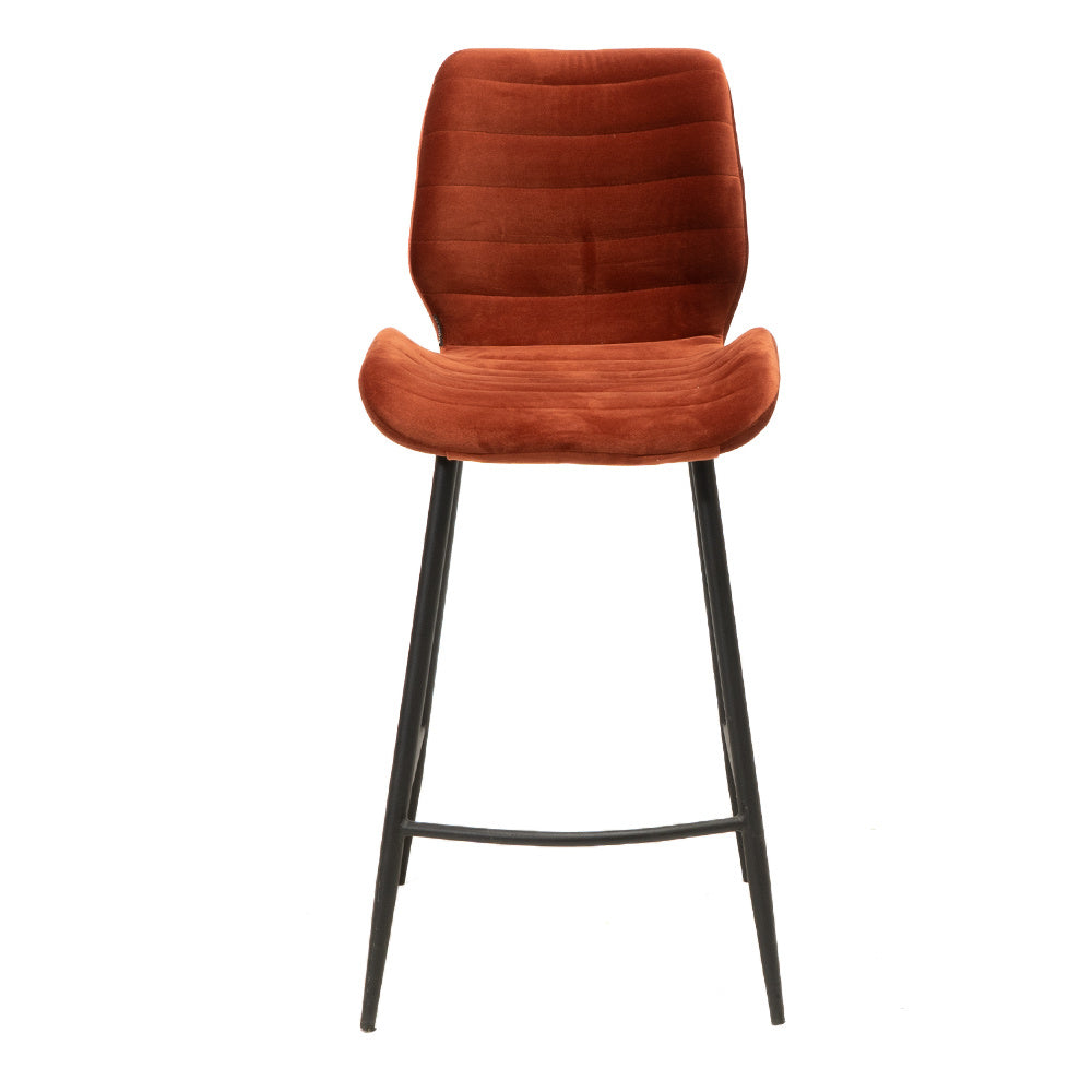 Velvet bar stool Toby copper 71 cm - image 5
