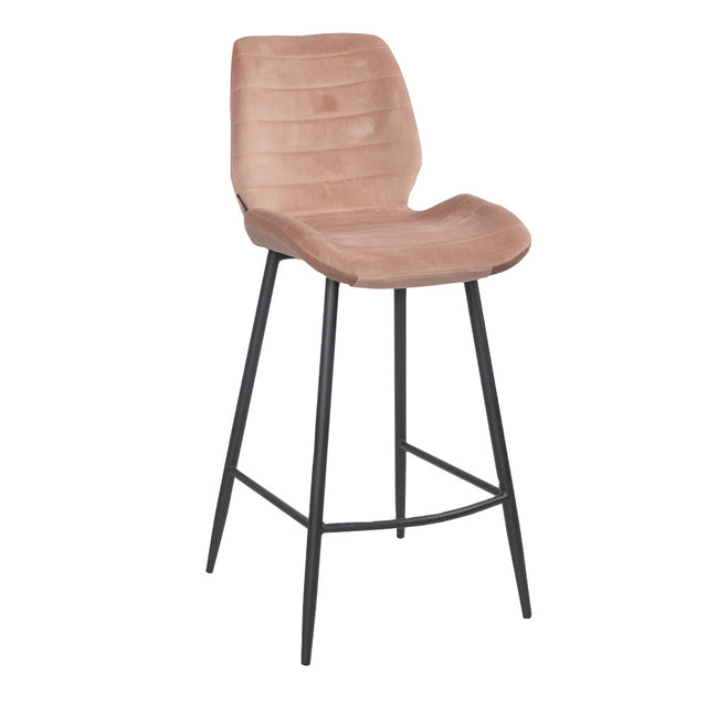 Velvet bar stool Toby pink 71 cm