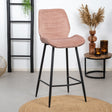 Velvet bar stool Toby pink 71 cm - image 1