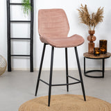 Velvet bar stool Toby pink 71 cm - image 1