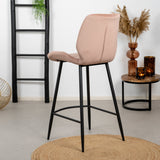 Velvet bar stool Toby pink 71 cm - image 3