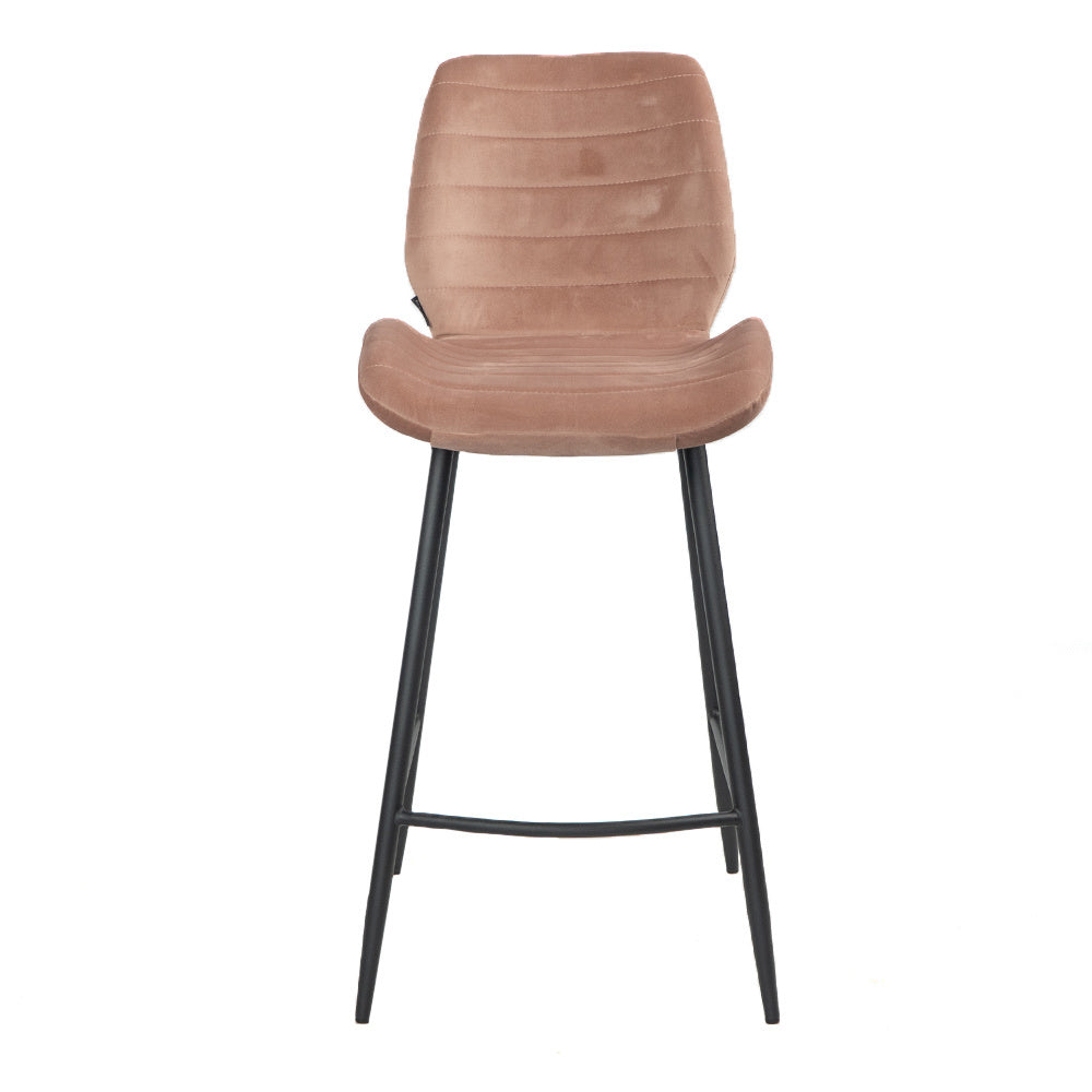 Velvet bar stool Toby pink 71 cm - image 5