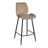Velvet bar stool Toby taupe 71 cm