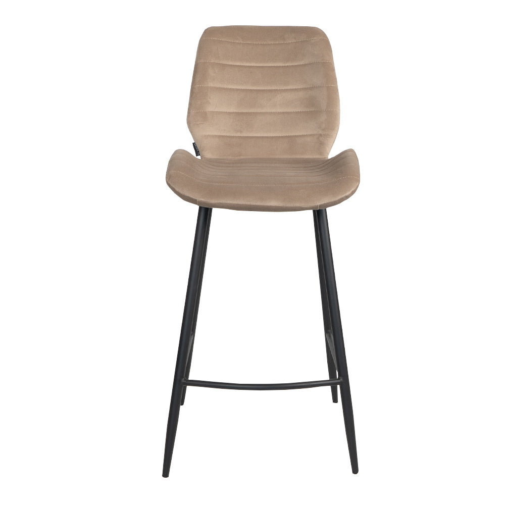Velvet bar stool Toby taupe 71 cm - image 5