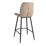 Velvet bar stool Toby taupe 71 cm - image 6
