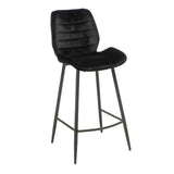 Velvet bar stool Toby black 71 cm