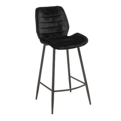Velvet bar stool Toby black 71 cm