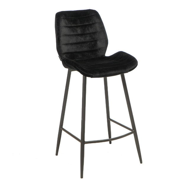 Velvet bar stool Toby black 71 cm
