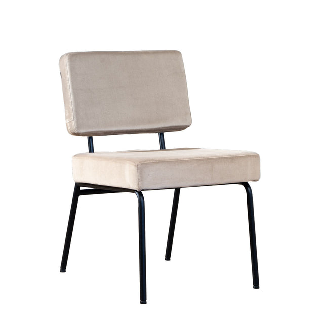 Velvet dining room chair Espen taupe