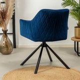 Velvet dining room chair Furtado swivel blue - image 4