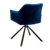 Velvet dining room chair Furtado swivel blue - image 7
