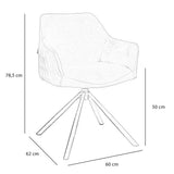 Velvet dining room chair Furtado swivel green - image 8