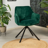 Velvet dining room chair Furtado swivel green - image 4
