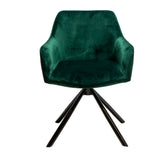 Velvet dining room chair Furtado swivel green - image 6
