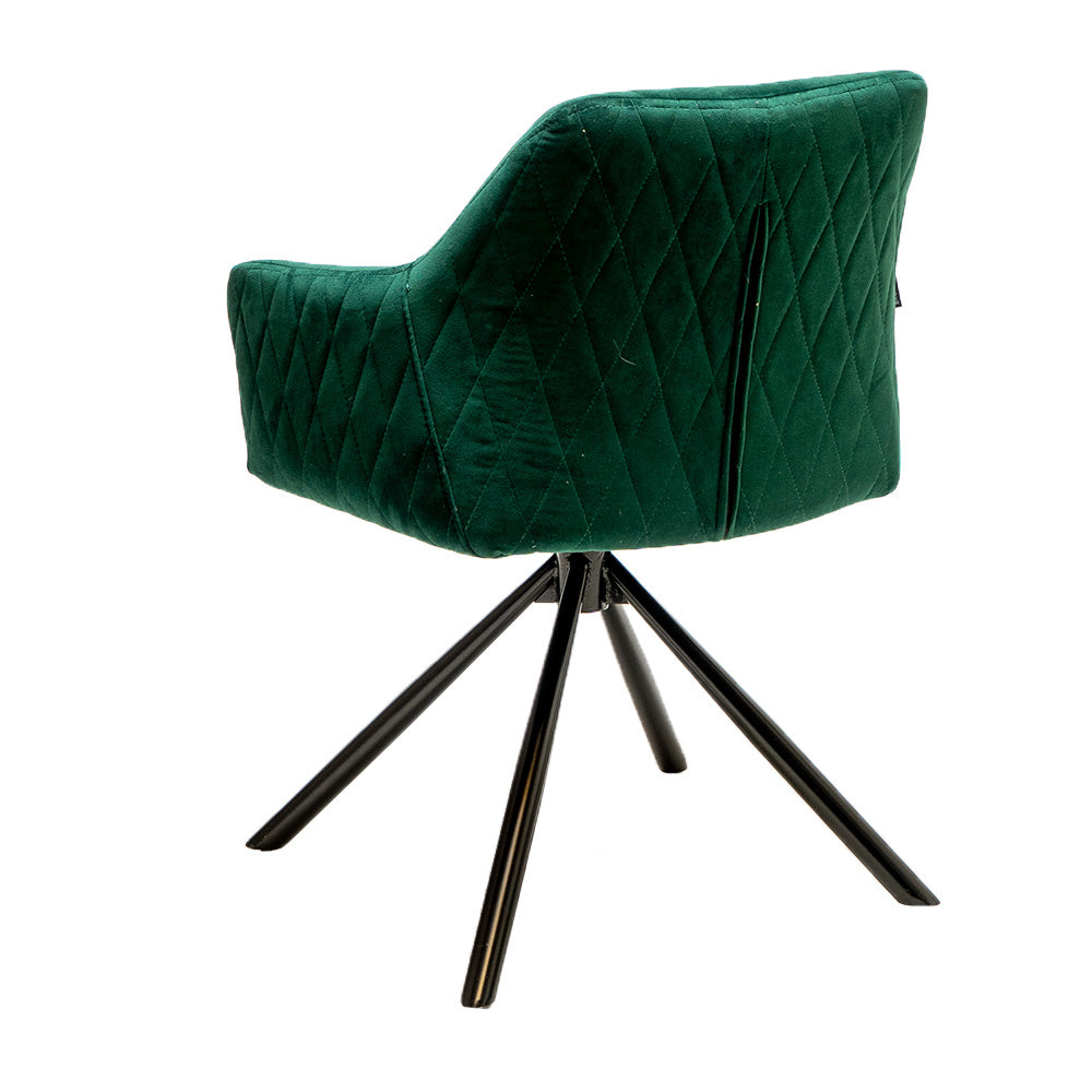 Velvet dining room chair Furtado swivel green - image 7