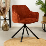 Velvet dining room chair Furtado swivel copper - image 1