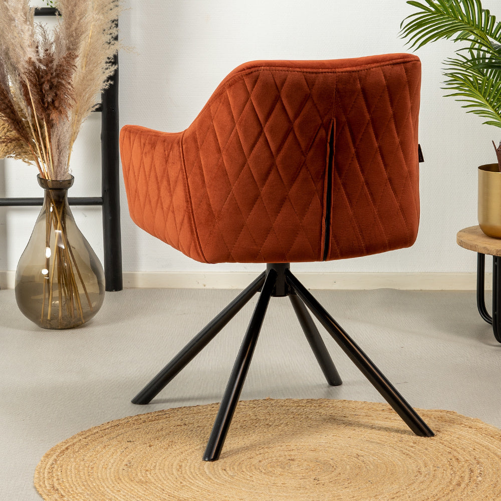 Velvet dining room chair Furtado swivel copper - image 4