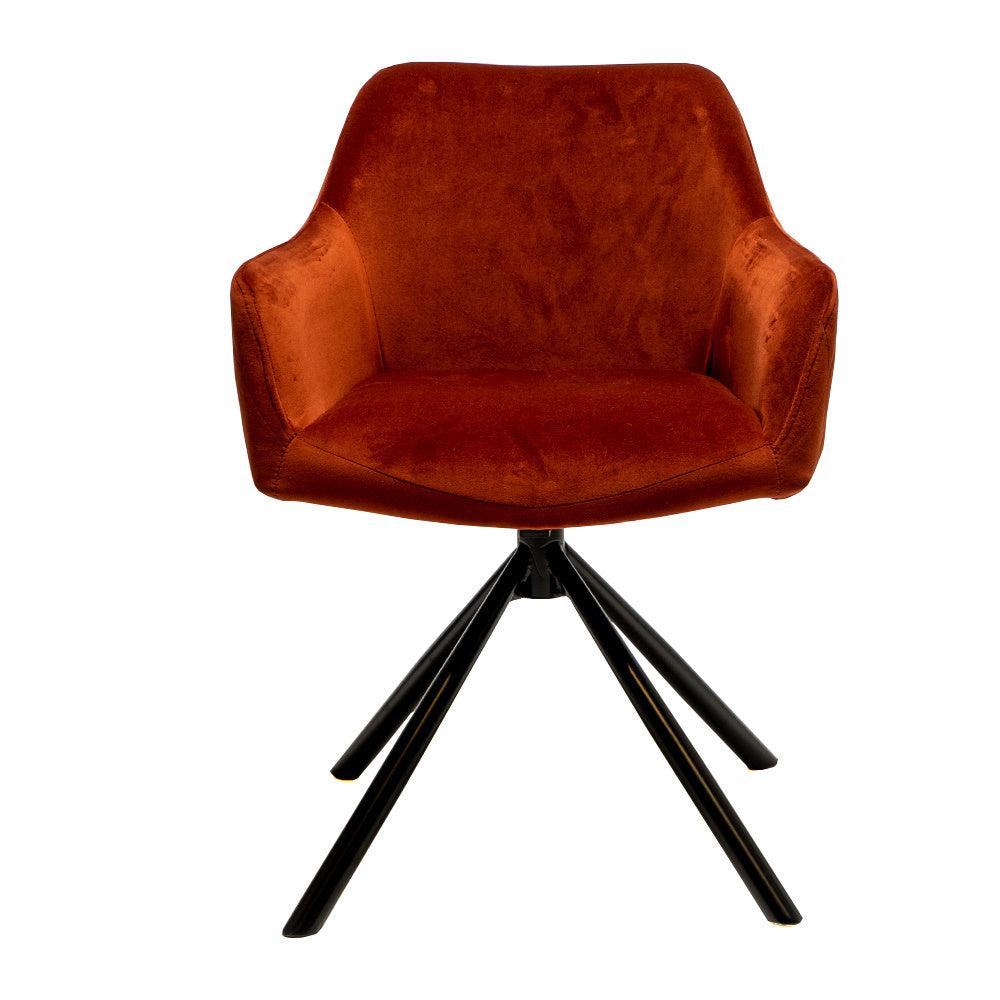 Velvet dining room chair Furtado swivel copper - image 6