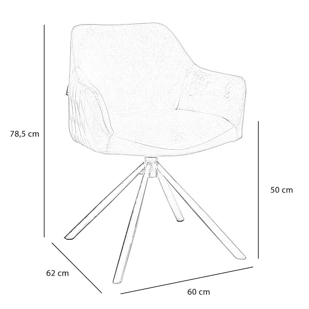 Velvet dining room chair Furtado swivel copper - image 8