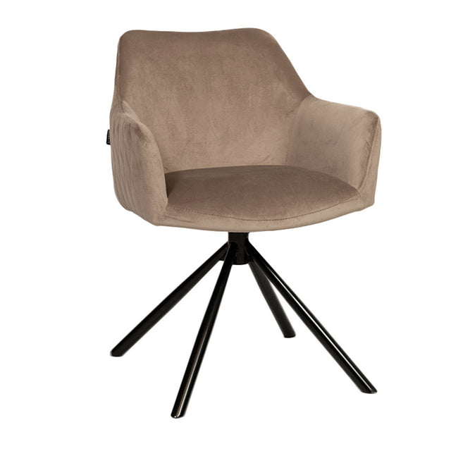 Velvet dining room chair Furtado swivel taupe