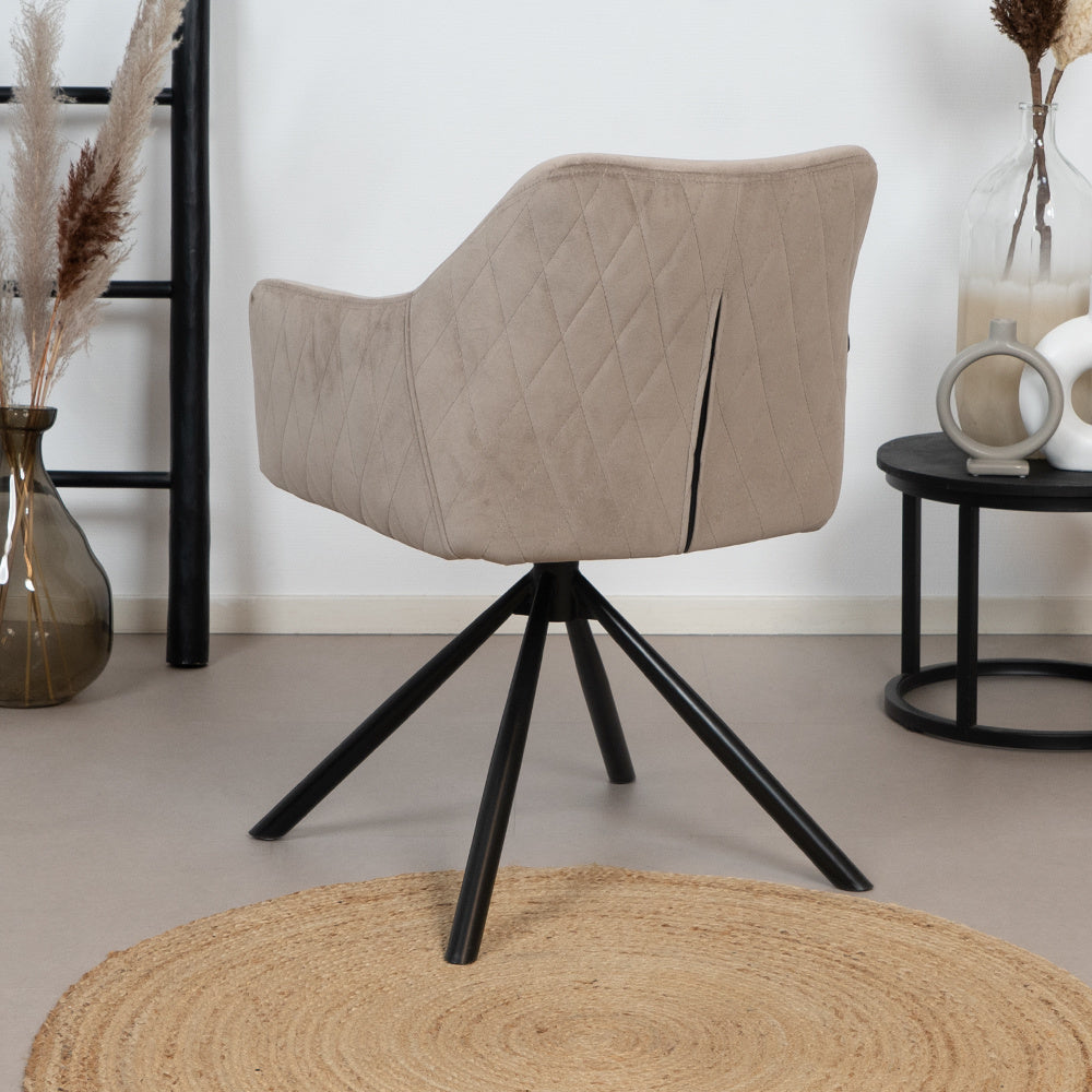 Velvet dining room chair Furtado swivel taupe - image 3