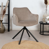 Velvet dining room chair Furtado swivel taupe - image 1
