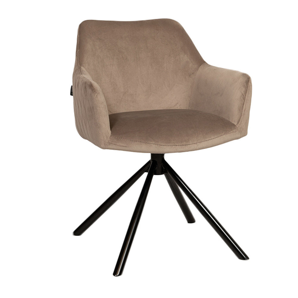 Velvet dining room chair Furtado swivel taupe - image 4