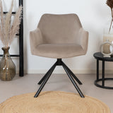 Velvet dining room chair Furtado swivel taupe - image 2
