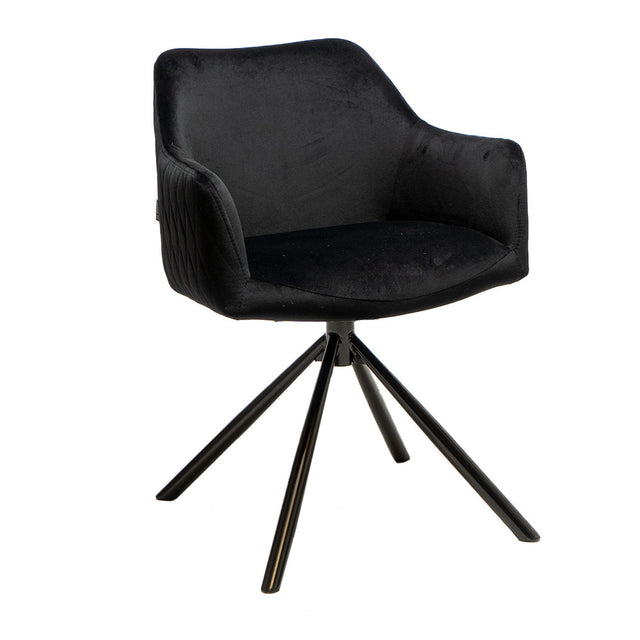 Velvet dining room chair Furtado swivel black