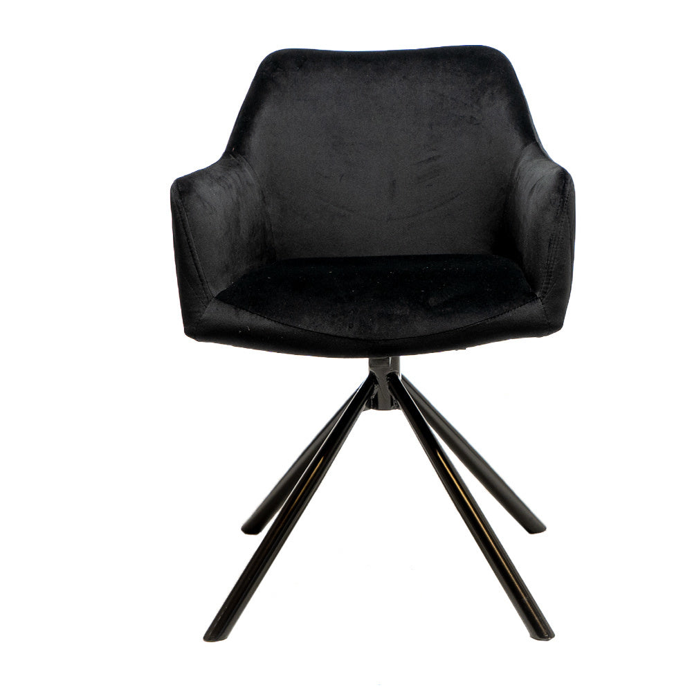 Velvet dining room chair Furtado swivel black - image 5