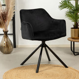 Velvet dining room chair Furtado swivel black - image 1
