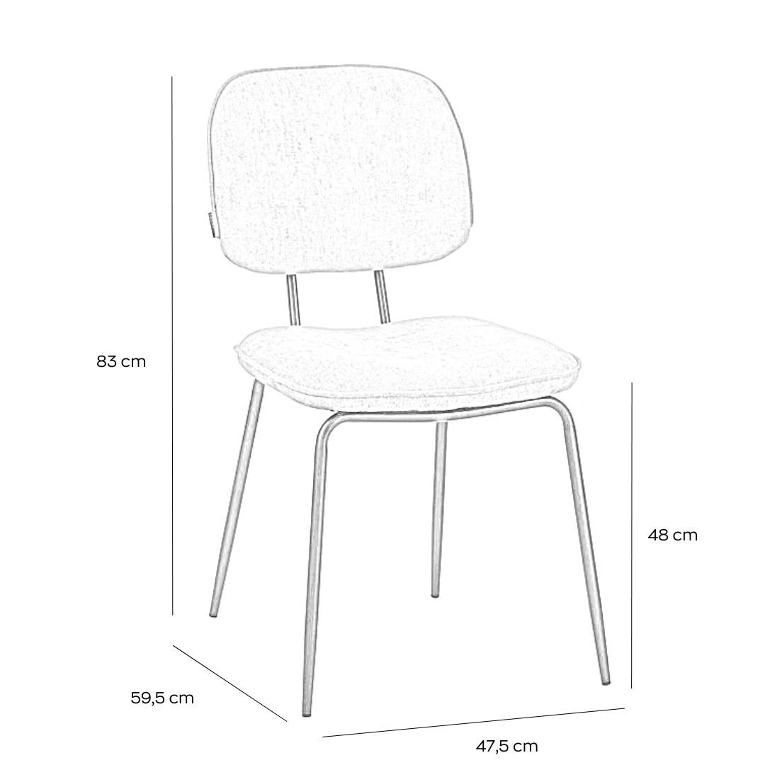 Velvet dining room chair Javi brown