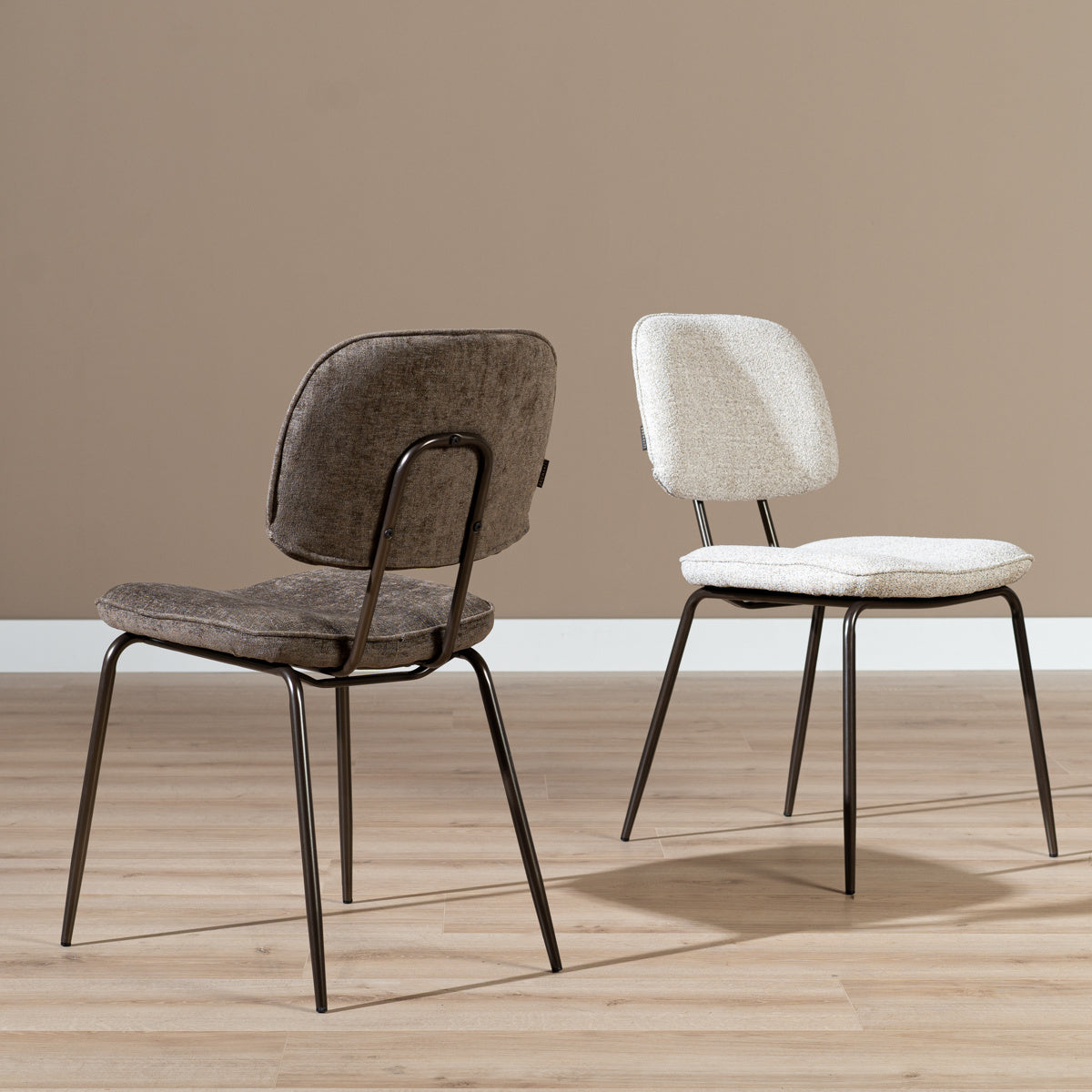 Velvet dining room chair Javi brown