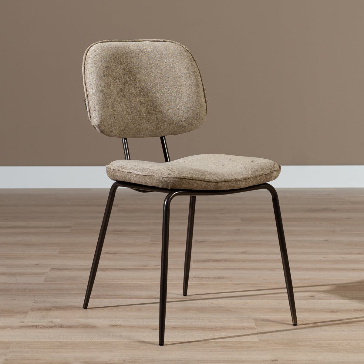 Velvet dining room chair Javi taupe