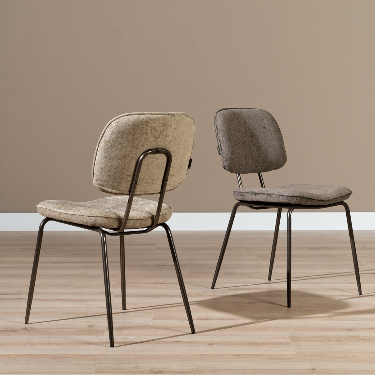 Velvet dining room chair Javi taupe