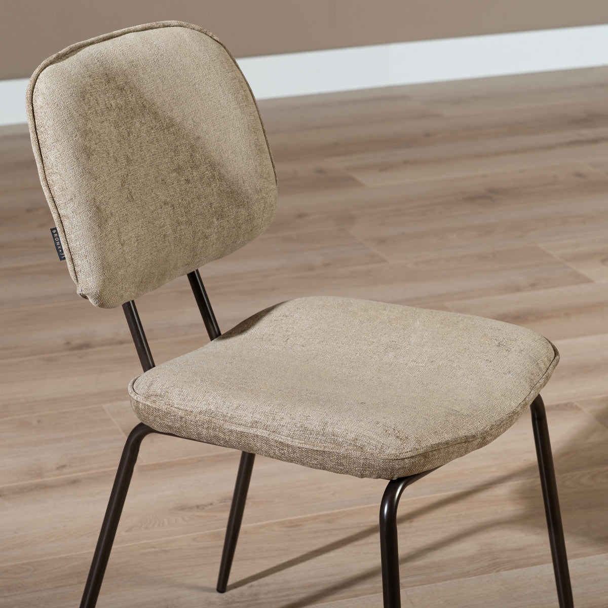 Velvet dining room chair Javi taupe