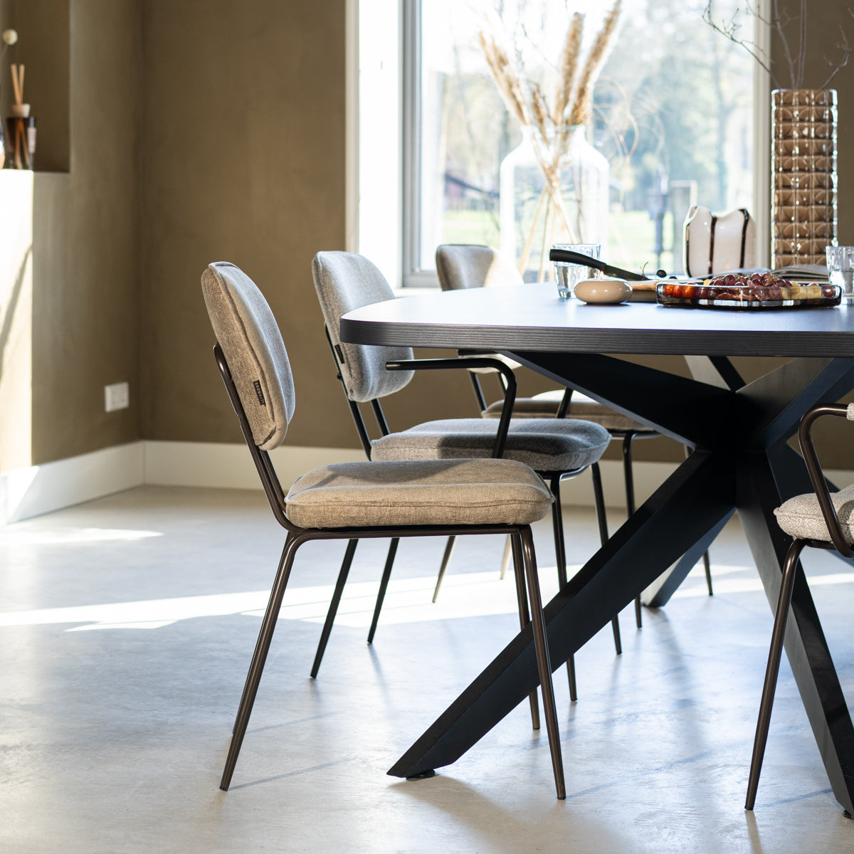 Velvet dining room chair Jethro taupe