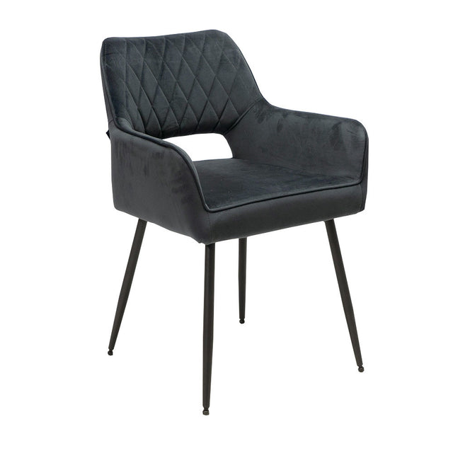 Velvet dining room chair Mika anthracite
