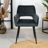Velvet dining room chair Mika anthracite - image 3