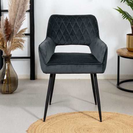 Velvet dining room chair Mika anthracite - image 3