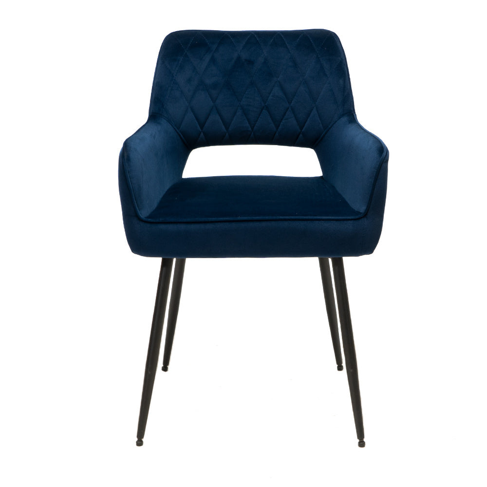 Velvet dining room chair Mika dark blue - image 6