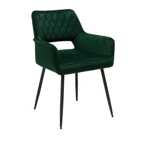 Velvet dining room chair Mika dark green