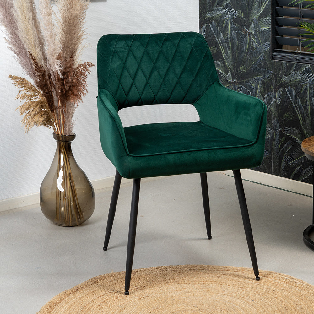 Velvet dining room chair Mika dark green - image 3