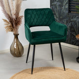 Velvet dining room chair Mika dark green - image 3