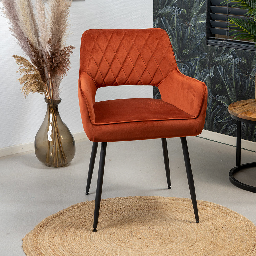Velvet dining room chair Mika copper - image 4